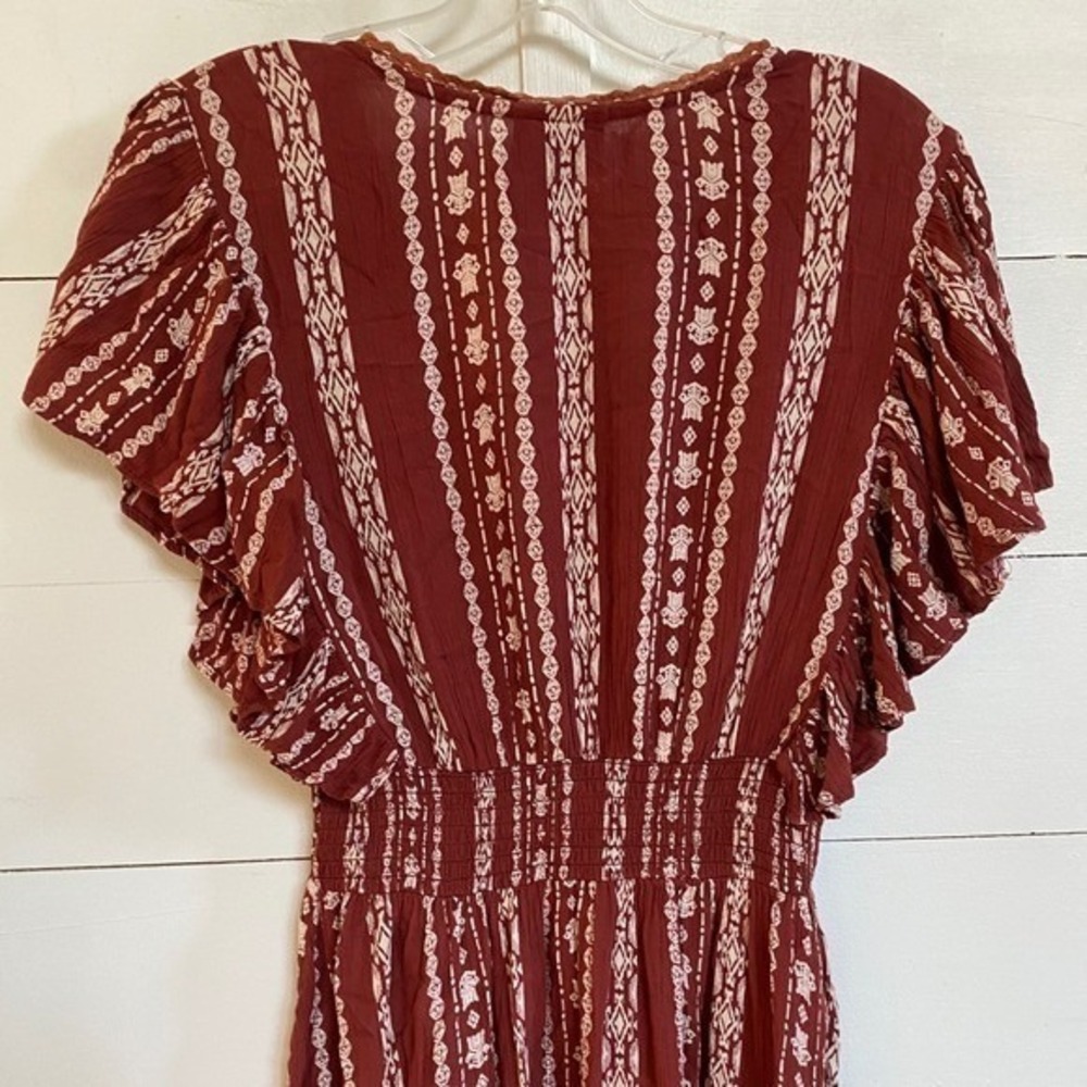 Angie Women's V Neck Flutter Sleeve Dress - S NWOT - Picture 9 of 13